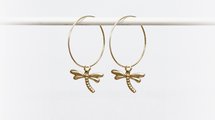 Oorbellen mini libelle goud