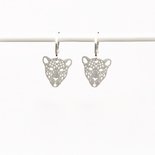 Oorringen mini luipaard zilver