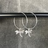 Oorbellen mini libelle zilver