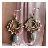 Oorbellen spiraal pink