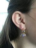 Oorbellen beads pink zilver
