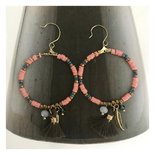 Oorbellen cirkel beads roze