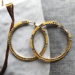 Oorbellen creool beads geel