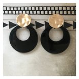 Oorbellen resin open zwart