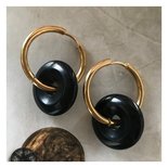 Oorbellen disc zwart