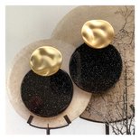 Oorbellen resin zwart glitter