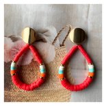Oorbellen disc rood