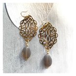 Oorbellen ornament grijs