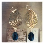 Oorbellen ornament zwart