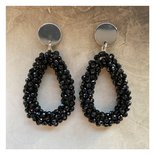 Oorbellen candy zwart zilver