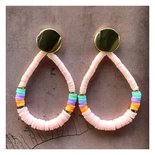Oorbellen disc softpink