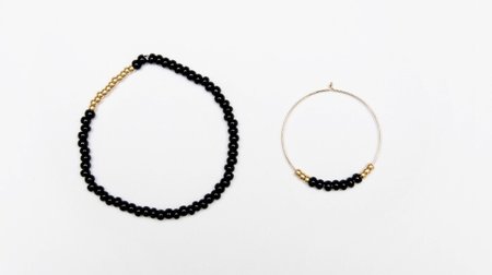 Armband rocaille zwart