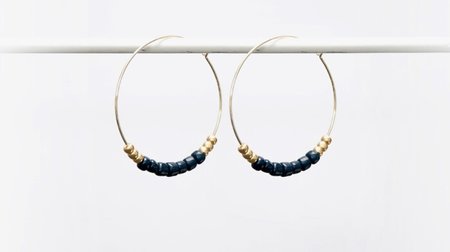 Oorringen rocaille navy