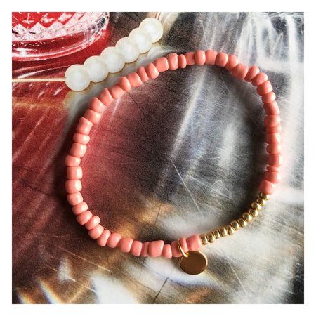 Armband rocaille roze