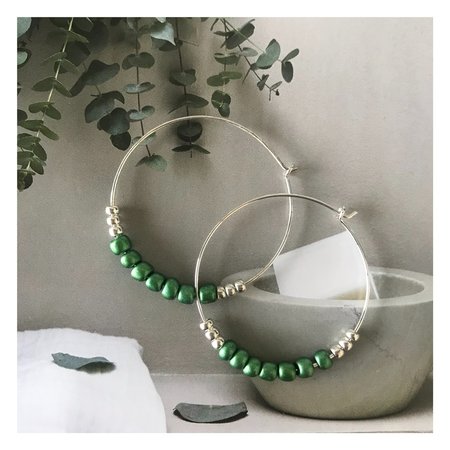 Oorringen rocaille groen z