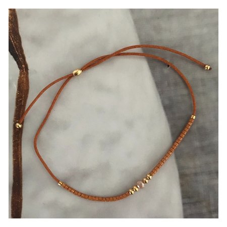 Trekbandje miyuki cognac