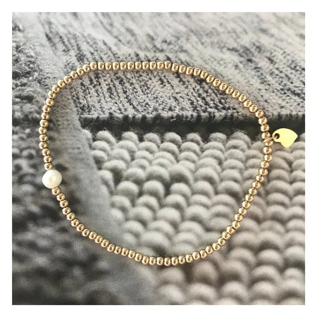 Armband staal parel