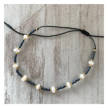 Armband parel blauw