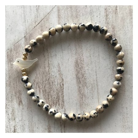 Armband natuursteen Dalmatiër