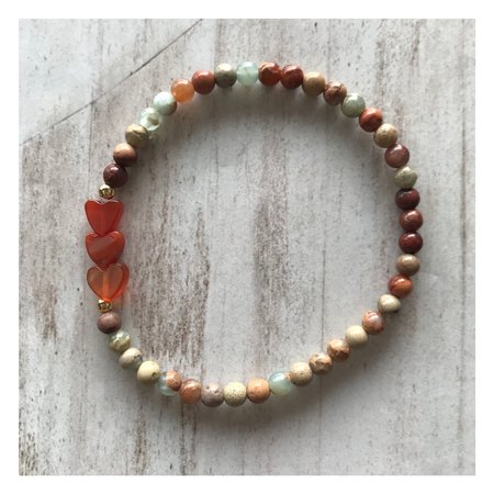 Armband natuursteen cognac