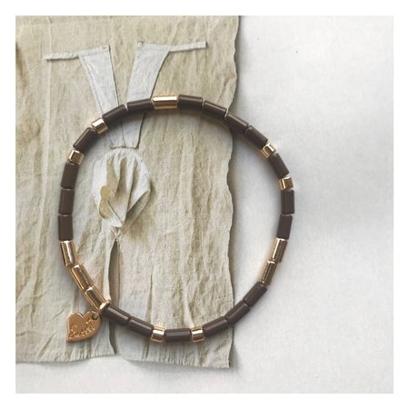 Armband kraal bruin
