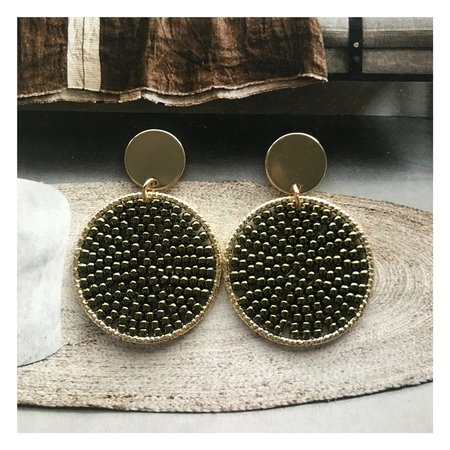 Oorbellen Miyuki rond groen