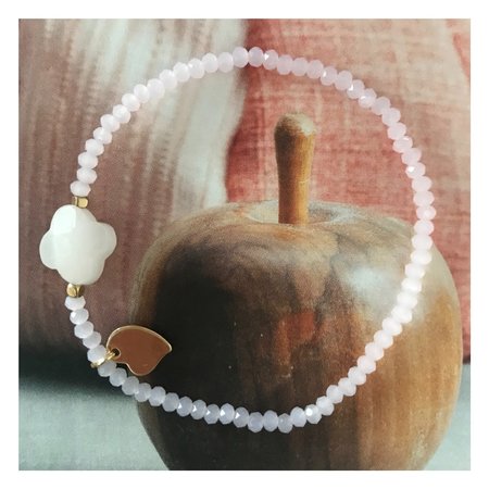 Armband bloem softpink