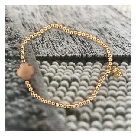 Armband bloem cognac