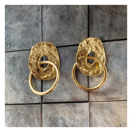 Oorbellen disc ring goud