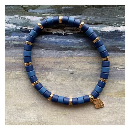 Armband metaal blauw