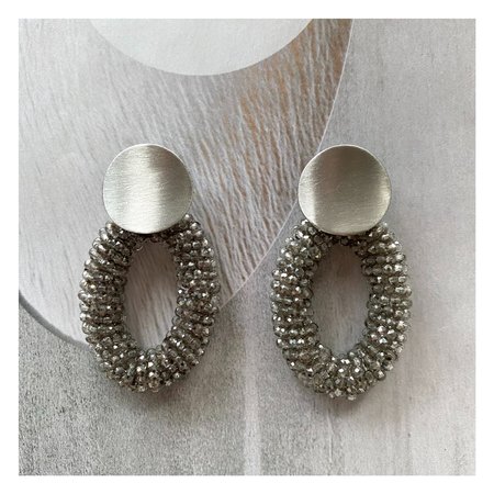 Oorbellen candy grijs zilver