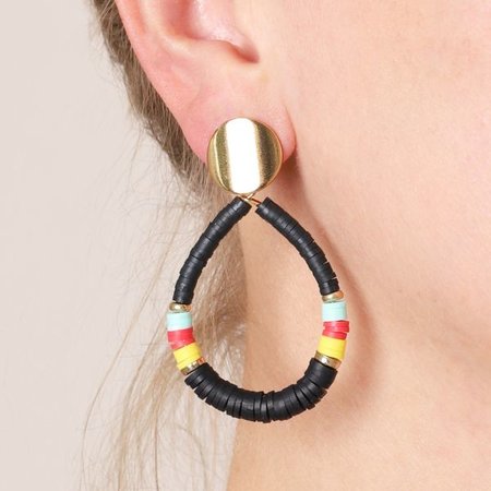 Oorbellen disc lila