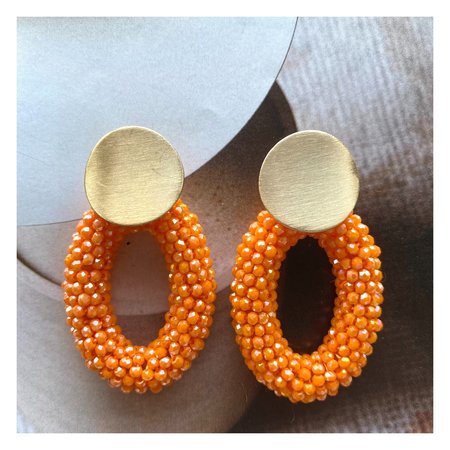 Oorbellen candy ovaal oranje