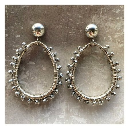 Oorbellen wire grijs zilver