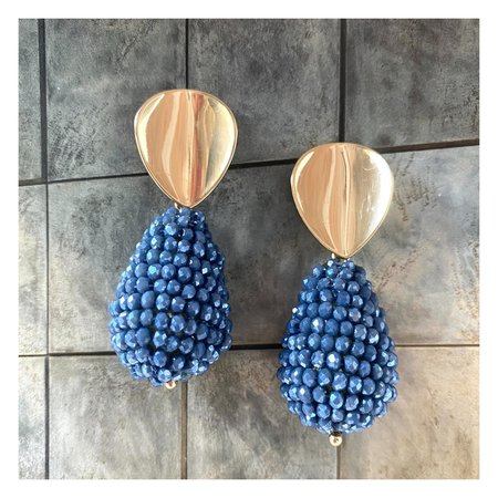 Oorbellen candy kegel blauw