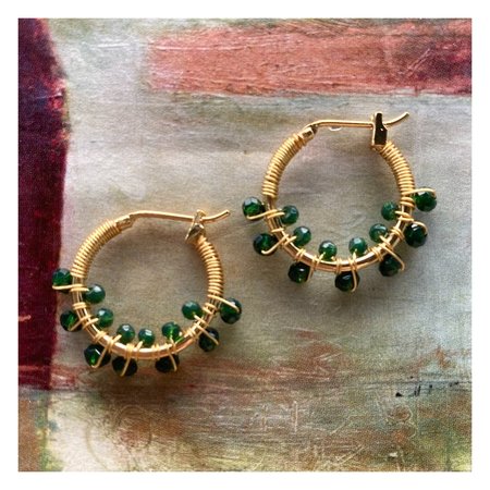 Oorbellen wire groen