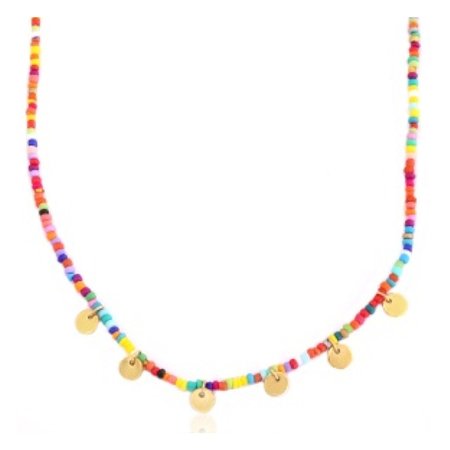 Armband rocaille multicolor goud