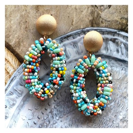 Oorbellen candy multi aqua