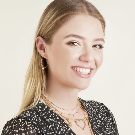 Oorbellen beads zwart hart
